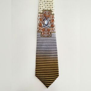 Laurant Benon Paris 100% Silk Men Tie Baroque Pattern Formal Business 60"